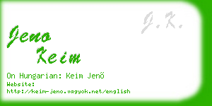 jeno keim business card